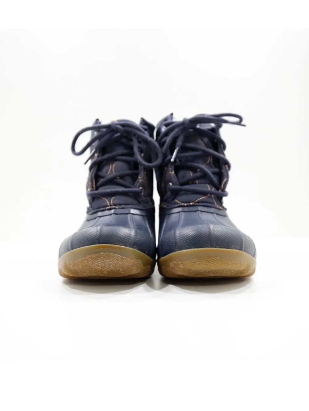 Sperry Port Blue Quilted Nylon & Rubber Waterproof Rain Boots - Girls' 3